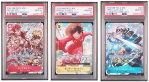 2024 ONE PIECE JAPANESE PROMOS MONKEY D. LUFFY KID TRAFALGAR LAW PSA10 set - Picture 1 of 16