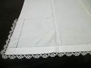 Vintage Kinderbettlaken tätowiert Spitzenkante 36 x 39 Zoll Kleinkind Kinderzimmer - Bild 1 von 9