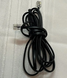 Przewód telefoniczny RJ11 Złącze Kabel wtykowy do telefonu stacjonarnego 6 1/2 stopy Czarny telefon - Zdjęcie 1 z 2