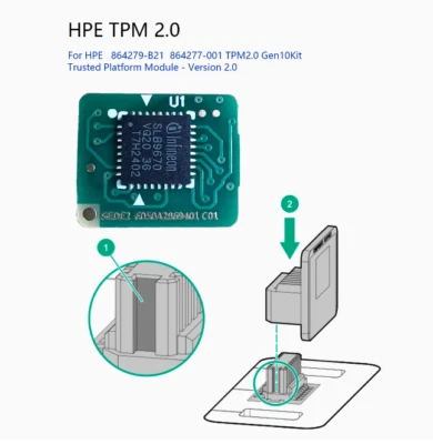 HPE Trusted Platform Module (TPM) 2.0 for Gen10 Server 864279-B21 864277-001 - Image 1 of 4