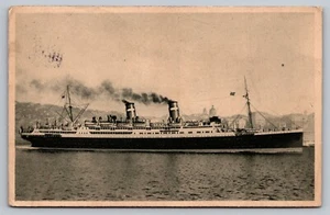 Postcard SS Conte Biancamano Lloyd Sabaudo Line Seized by US Navy WWII Troopship - Picture 1 of 2