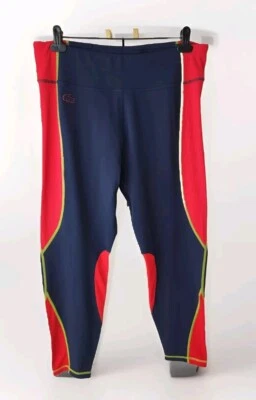 Leggings deportivos Lacoste ajustados Croc Performance para mujer XL azul rojo bloques de colores Foto 1 de 4