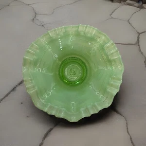 Jefferson Glas grün opalisierend Astro Muster gekräuselt gekräuselt Schale - Bild 1 von 7