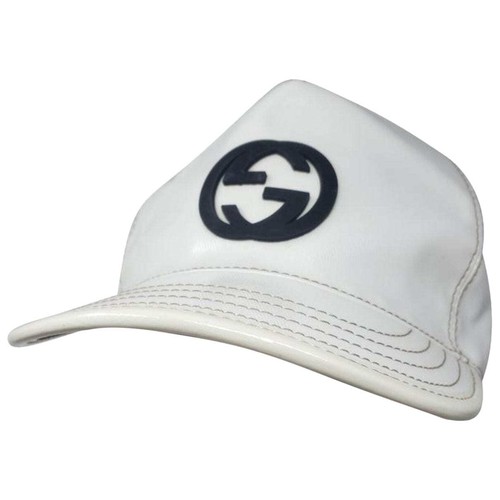 Cappellino da baseball Gucci bianco logo GG XL taglia lana