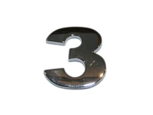 Letra cromada 3D 3 tres - Imagen 1 de 1