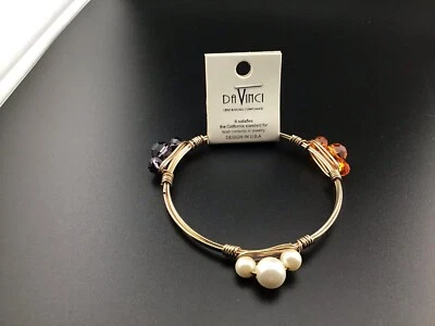 "Brazalete de alambre DaVinci dorado Tn racimos de cuentas Bohocore de moda apilable 7,5""" Foto 1 de 4