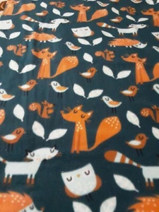 Handmade tied Forest Friends Fleece blanket One Layer 52 L X 58 W... - Picture 1 of 5