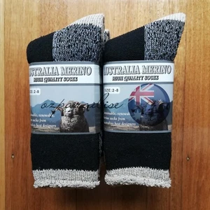 6 PAIRS 2-8 AUSTRALIAN MERINO WOOL WORK SOCKS EXTRA THICK SOFT HEAVY DUTY BEIGE - Picture 1 of 4
