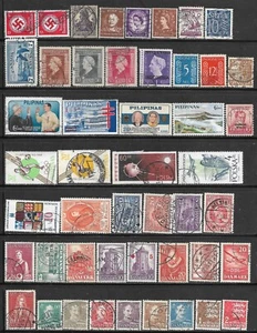 Lote de 48 sellos de papel en todo el mundo colección mundial usados - Imagen 1 de 1
