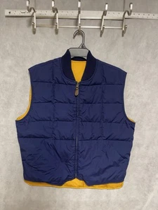 VTG Eddie Bauer Vest Men L Reversible Puffer Premium Goose Down Full Zip Quilted - Picture 1 of 10