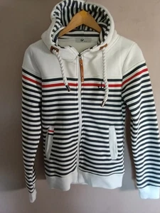 Yj Damen Mädchen Hoodiejacke Sweatjacke Kapuzenjacke Gr.M 36 38 Grau Weiß gestr. - Bild 1 von 7
