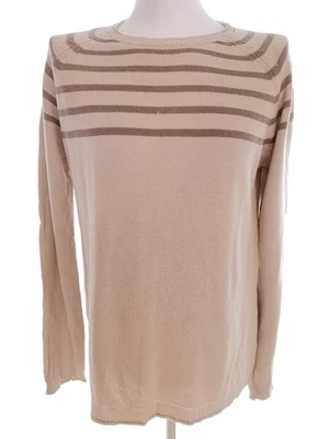 Springfield Herrenpullover Gr. L Beige Leinen Streifen Langer Ärmel - Bild 1 von 4