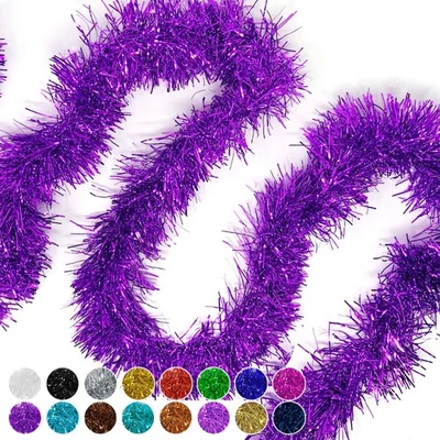 Allgala 50 Feet Christmas Metallic Foil Tinsel Garland Many Colors