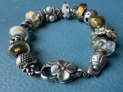 Brazalete TrollBeads RARO Diseñador LAA .925 Plata de Ley - 19 Dijes Foto 1 de 4
