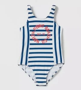 NWT Zara Kids Stripe Swimsuit Girl One Piece North Point Beach 13-14 Years - Picture 1 of 12