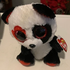 TY Beanie Boos  VALENTINA the Valentine Panda Bear (6 inch) Boo Toy W/ Tag Heart - Picture 1 of 2