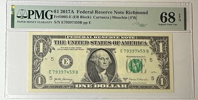 USA - FR 3005E- 1 DOLLAR - 2017A -  PMG GEM UNC 68 EPQ - Image 1 of 2