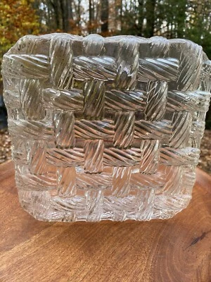 Vtg MCM Ceiling Light Globe (only) Braided Cord Glass Weave Art Deco Fixture - Image 1 of 4