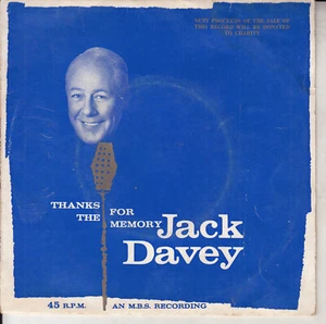 JACK DAVEY  To him PICTURE SLEEVE 7" 45 rpm vinyl record + juke box title strip - Picture 1 of 3