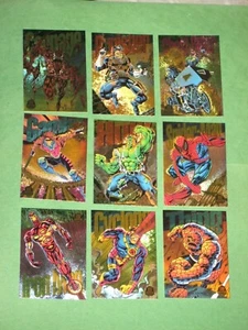 1994 MARVEL UNIVERSE SERIES 5 RAINBOW POWERBLAST INSERT 9 CARD SET POWER BLAST - Picture 1 of 12