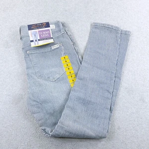 Seven7 Pants Womens 8 Blue Pinstripe Tummy Less Skinny Slimming High Rise - Picture 1 of 16