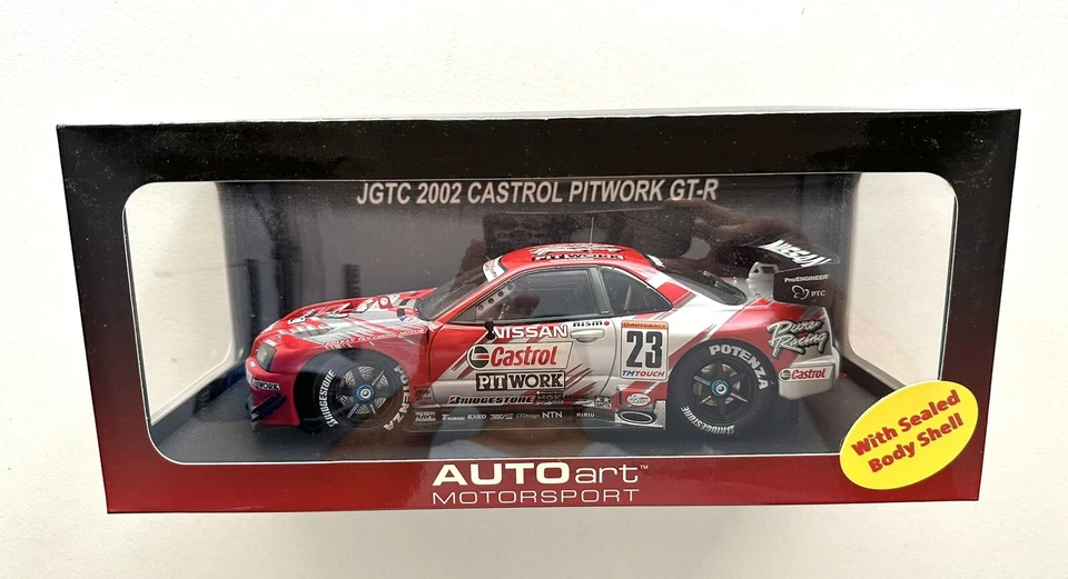 AUTOART ✨ 1:18 NISSAN SKYLINE R34 GTR Castrol/Pitwork #23 2002 JGTC raro nuevo en caja Foto 1 de 4
