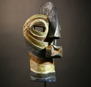 Afrikanische Maske Songye Kifwebe Stamm Wandbild Holz Skulptur Handarbeit Dekor - G4698 - Bild 1 von 24