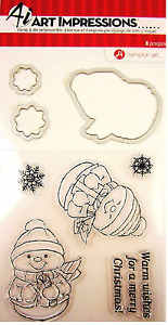 ART IMPRESSIONS Clear Stamp and Die CHRISTMAS SNOWMAN 