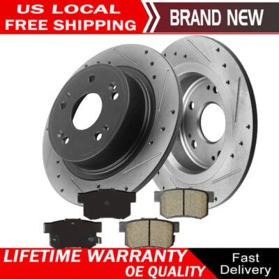 Задние тормозные диски и керамические тормозные колодки для 2003-2008 ACURA TSX Honda Accord - Изображение 1 из 4