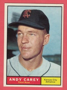 1961 Topps # 518 Andy Carey -- Athletics -- Box 717-318