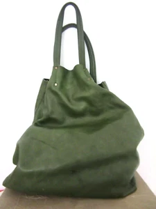 ALCHIMIA Grenn Leder Tasche Handtasche ungefüttert ~ Made in Italy - Bild 1 von 12