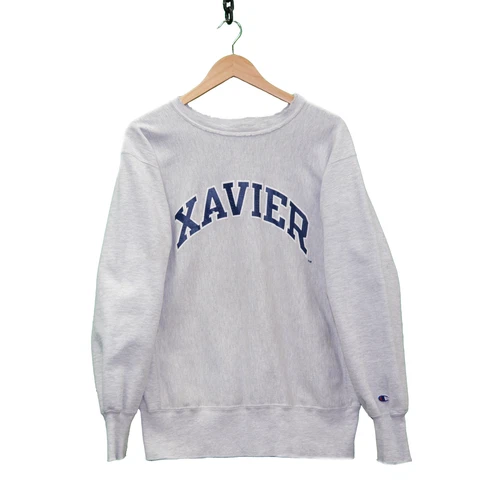 Vintage Xavier Musketeers Champion Reverse Weave Sweatshirt Crewneck Large NCAA Cover