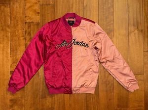 Nike Air Jordan Jacket Mens XS Red Remastered Full Zip Bomber Satin Embroidered - Picture 1 of 19