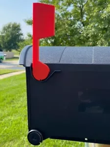 Red Flag Replacement Rubbermaid Mailbox - Snap Fit Plastic - Picture 1 of 7