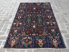4 x 7 Ft Handmade vintage afghan tribal baluchi guldan rug, Unique wool area rug