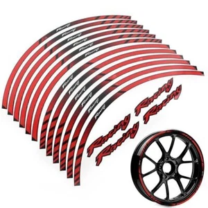 20 Pcs Red 17" 18" Motorcycle Wheel Rim Tape Decal Stripes Sticker Universal - Picture 1 of 7