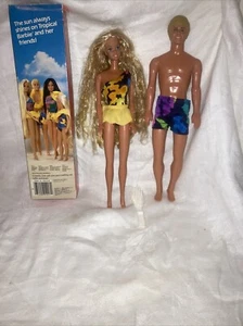 Vintage Pair Tropical Barbie & Ken Dolls Mattel 1985 #1020 & #1017 Clean - Picture 1 of 10