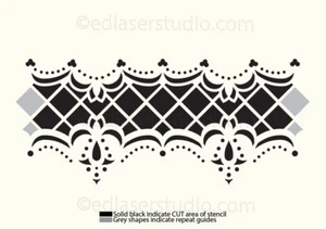 Border Stencil Lace Vintage Cardmaking Wedding cake Paint ReusableCrafts LA27 - Picture 1 of 11