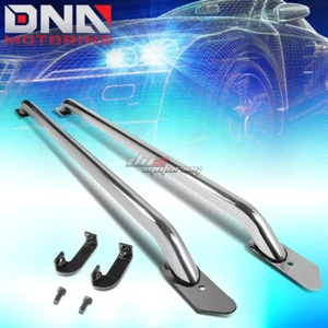 FOR 14-17 SILVERADO/SIERRA 1500 2500 3500 96" BED SIDE CHROME TUBULAR RAIL BARS - Picture 1 of 6