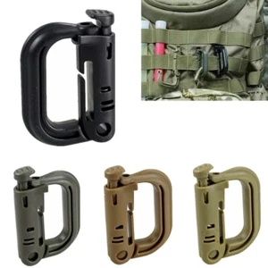 Tactical Military Molle Locking Webbing Snap Clip Buckle D-ring Carabiner - Picture 1 of 16