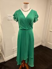 DKNY NWT Size 10 Green Chiffon MIDI Dress