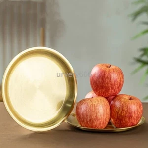 Piatto Altari Frutta Rame Tibetano 21 cm Tantra Buddismo Vassoio Scrivania Decorazione Casa - Foto 1 di 4