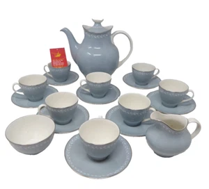 Royal Doulton Aegean Tea Set Cups Saucers Pale Blue White KB6 - Picture 1 of 13