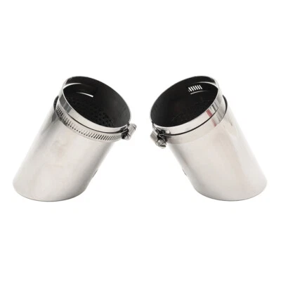 Par de silenciadores de escape cromados punta de escape para Audi A4 Q5 2009-13 acero inoxidable - Imagen 1 de 4