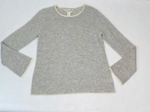 NWOT C&C California Light Gray & Ivory 100% Cashmere Sweater L Super Soft! - Picture 1 of 11