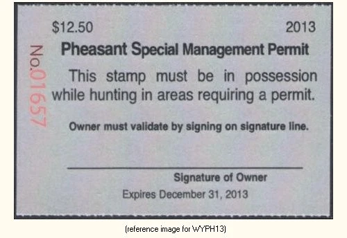 D2K Wyoming Pheasant Mgmt 2013 $12.50 (lt grey) - Image 1 of 1