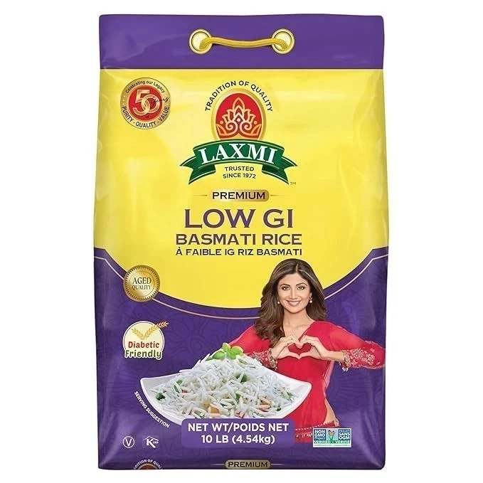 LAXMI BRAND Laxmi Diabetic Friendly Basmati Rice w/Lower G.I. Index Value - 10lb