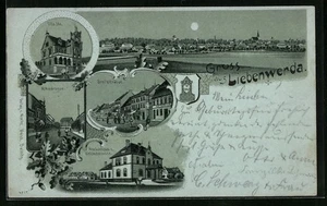 Mondschein-Lithographie Liebenwerda, Villa Ida, Totalansicht, Breite- und Mitte - Picture 1 of 2