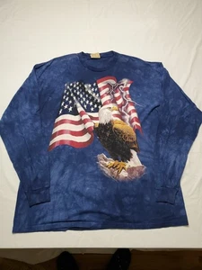The Mountain Independence Eagle T-Shirt Mens XXXL Blue Tie Dye Vintage USA - Picture 1 of 9