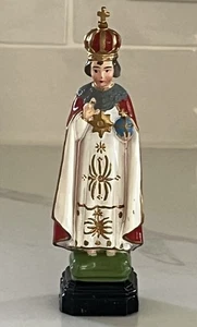 Estatua de plástico católica vintage del niño de Praga - Imagen 1 de 8